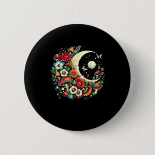 Esthetische Goblincore Cottagecore Paddenstoel Gra Ronde Button 5,7 Cm