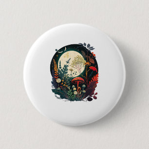 Esthetische Goblincore en Cottagecore Paddenstoel  Ronde Button 5,7 Cm