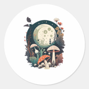 Esthetische Goblincore En Cottagecore Paddenstoel Ronde Sticker