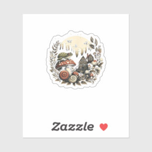 Esthetische Goblincore En Cottagecore Paddenstoel  Sticker
