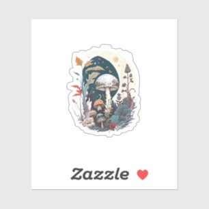 Esthetische Goblincore en Cottagecore Paddenstoele Sticker