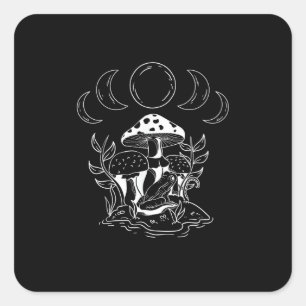Esthetische Goblincore En Cottagecore Paddenstoele Vierkante Sticker