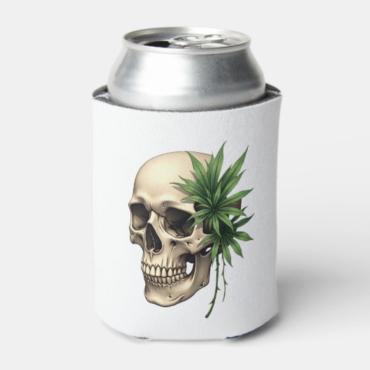 Esthetische Goth Grunge Schedel Tropisch Monstera Blikjeskoeler (Blikje Voorkant)