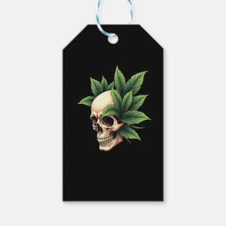 Esthetische Goth Grunge Schedel Tropisch Monstera  Cadeaulabel