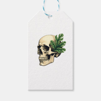Esthetische Goth Grunge Schedel Tropisch Monstera  Cadeaulabel