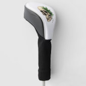 Esthetische Goth Grunge Schedel Tropisch Monstera Golfheadcover (Schuin)