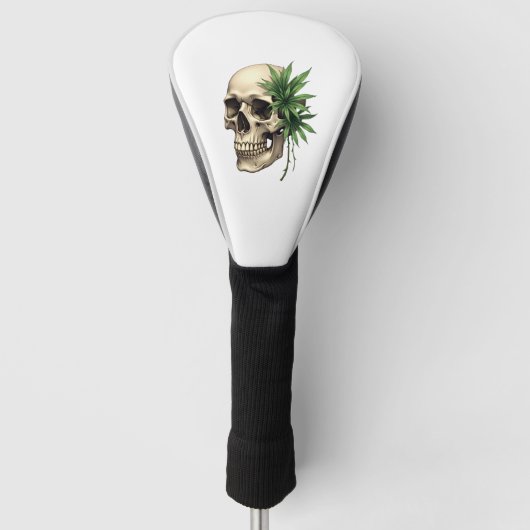 Esthetische Goth Grunge Schedel Tropisch Monstera Golfheadcover (Voorkant)