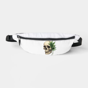 Esthetische Goth Grunge Schedel Tropisch Monstera Heuptasje