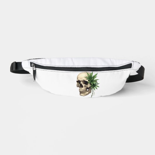 Esthetische Goth Grunge Schedel Tropisch Monstera Heuptasje (Voorkant)
