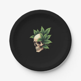Esthetische Goth Grunge Schedel Tropisch Monstera  Papieren Bordje