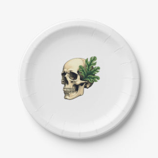 Esthetische Goth Grunge Schedel Tropisch Monstera  Papieren Bordje