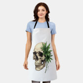 Esthetische Goth Grunge Schedel Tropisch Monstera Schort (Gedragen)