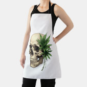 Esthetische Goth Grunge Schedel Tropisch Monstera Schort (Insitu)