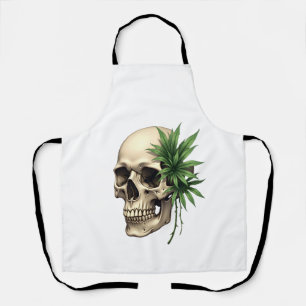 Esthetische Goth Grunge Schedel Tropisch Monstera  Schort