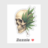 Esthetische Goth Grunge Schedel Tropisch Monstera Sticker (Vel)