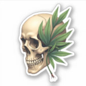 Esthetische Goth Grunge Schedel Tropisch Monstera Sticker (Voorkant)
