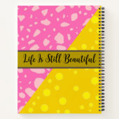 Esthetische Gouden Roze Kleur - Initiaal Naam Mono Notitieboek (Achterkant)