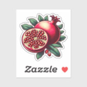 Esthetische granaatappel digitale kunstwerk sticker (Vel)