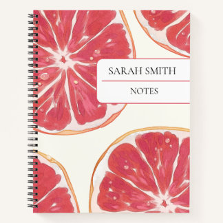 Esthetische Grapefruit Notitieboek Met Naam Journa