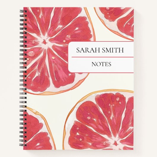 Esthetische Grapefruit Notitieboek Met Naam Journa (Voorkant)
