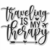 Esthetische Grappige Reizen Quote Kalligrafie Sticker (Voorkant)