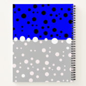 Esthetische Grijze & Blauwe Kleur - Naam Monogramm Notitieboek (Achterkant)