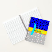 Esthetische Grijze & Blauwe Kleur - Naam Monogramm Notitieboek (Binnen)