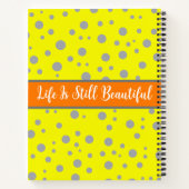 Esthetische Grijze & Gele Kleur - Naam Monogrammed Notitieboek (Achterkant)