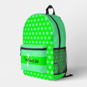 Esthetische groene kleur - Neon initiële naam mono Bedrukte Rugzak