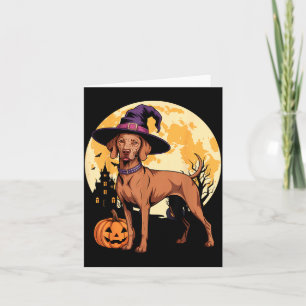 Esthetische Halloween Vizsla-hond Heks Pompoen Kaart