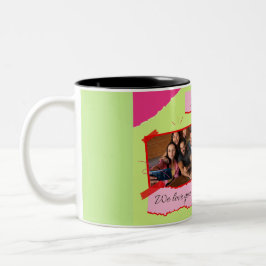 Esthetische handgetekende Happy Birthday-Mok Tweekleurige Koffiemok