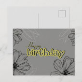 Esthetische happy birthday kaart (Voorkant / Achterkant)