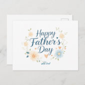 Esthetische Happy Vaderdag Kaart met aangepaste na (Voorkant / Achterkant)