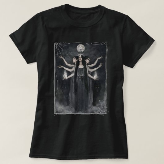 Esthetische heksen weerwolven maan hekserig t-shirt (Design voorkant)