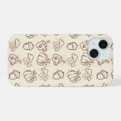Esthetische Herfst Doodle Patroon Hoesje iPhone 15 Case (Achterkant horizontaal)