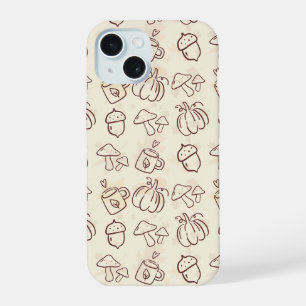 Esthetische Herfst Doodle Patroon Hoesje iPhone 15 Case