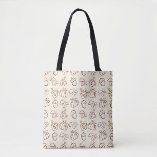 Esthetische Herfst Doodlepatroon Boodschappentas Tote Bag