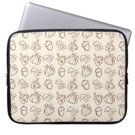 Esthetische herfst krabbelpatroon laptophoes laptop sleeve