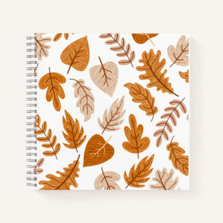 Esthetische herfstbladeren, herfstthemapatroon notitieboek