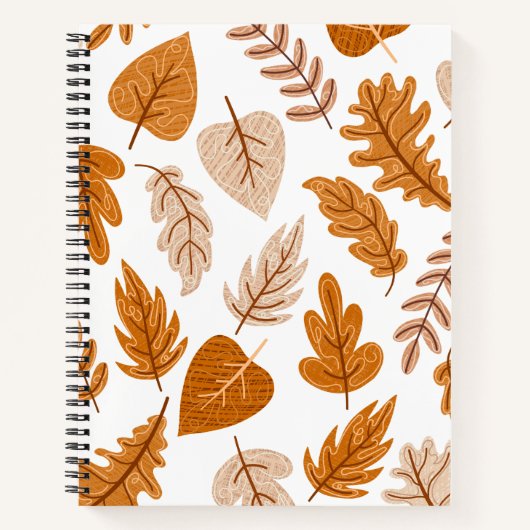 Esthetische herfstbladeren, herfstthemapatroon notitieboek (Voorkant)