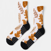 Esthetische herfstbladeren, herfstthemapatroon sokken (Links)
