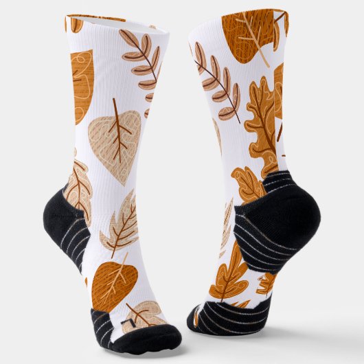 Esthetische herfstbladeren, herfstthemapatroon sokken (Gebogen)