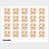 Esthetische herfstbladeren, herfstthemapatroon vierkante sticker (Vel)