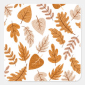 Esthetische herfstbladeren, herfstthemapatroon vierkante sticker (Voorkant)