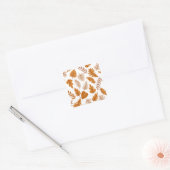 Esthetische herfstbladeren, herfstthemapatroon vierkante sticker (Envelop)
