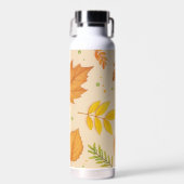 "Esthetische herfstbladerenpatroon waterfles" Waterfles (Voorkant)