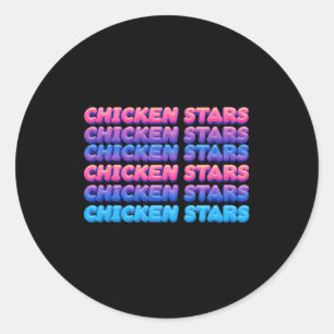 Esthetische Herhalende Kip Sterren Virale Meme Slo Ronde Sticker