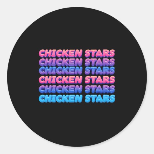 Esthetische Herhalende Kip Sterren Virale Meme Slo Ronde Sticker (Voorkant)