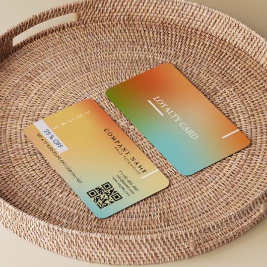 Esthetische Holografische Gradiënt Moderne QR Code Klantenkaartje