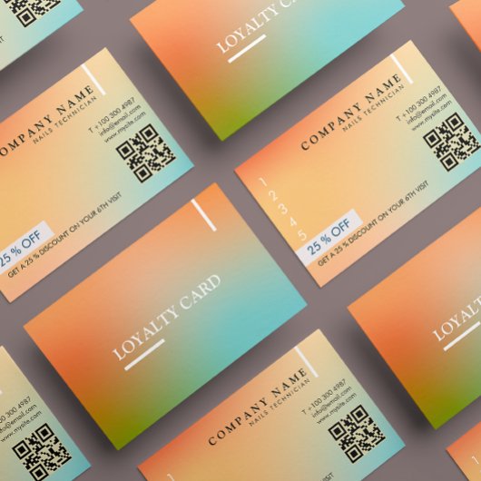 Esthetische Holografische Gradiënt Moderne QR Code Klantenkaartje